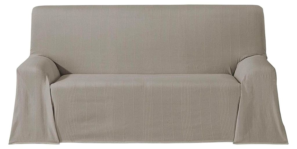 Mehrzweck-Tagesdecke, 300 x 260 cm, für Sofa oder Bett, Leinen, dekorativ, leicht und elegant, in Leinfarben