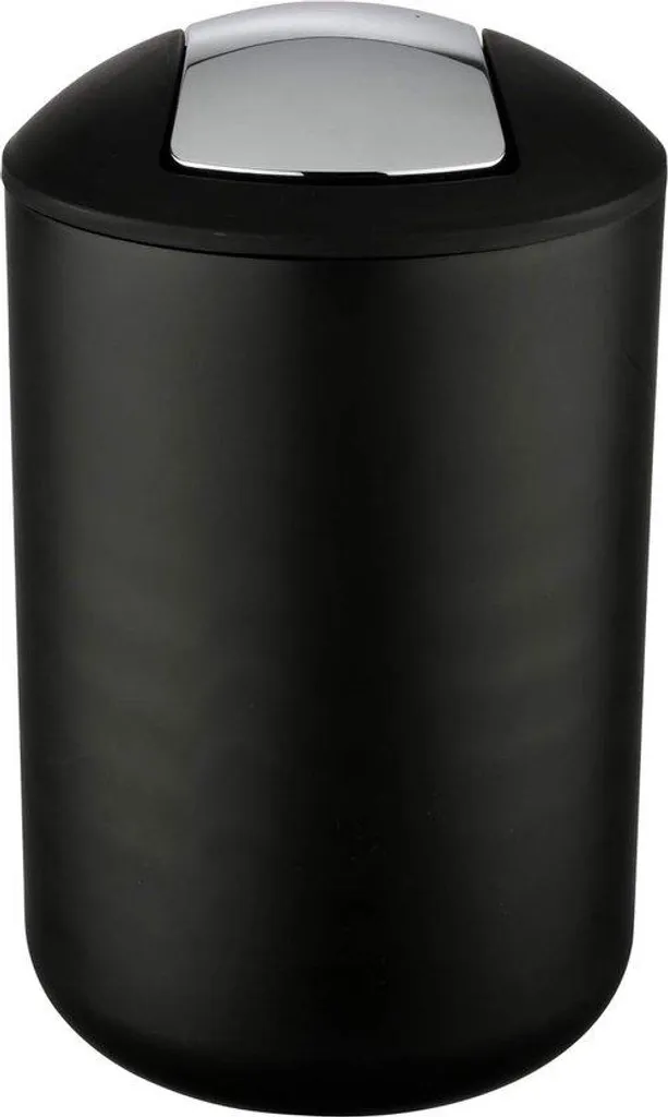 Poubelle de salle de bain Brasil L noire avec couvercle pivotant 6,5L