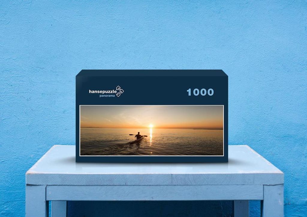 hansepuzzle 30988 - Kajak am Strand Puzzle, 1050 Teile, Reisen, 60,0 x 46,0cm mit hochwertiger Aufbewahrung, Kartonbox & Beutel