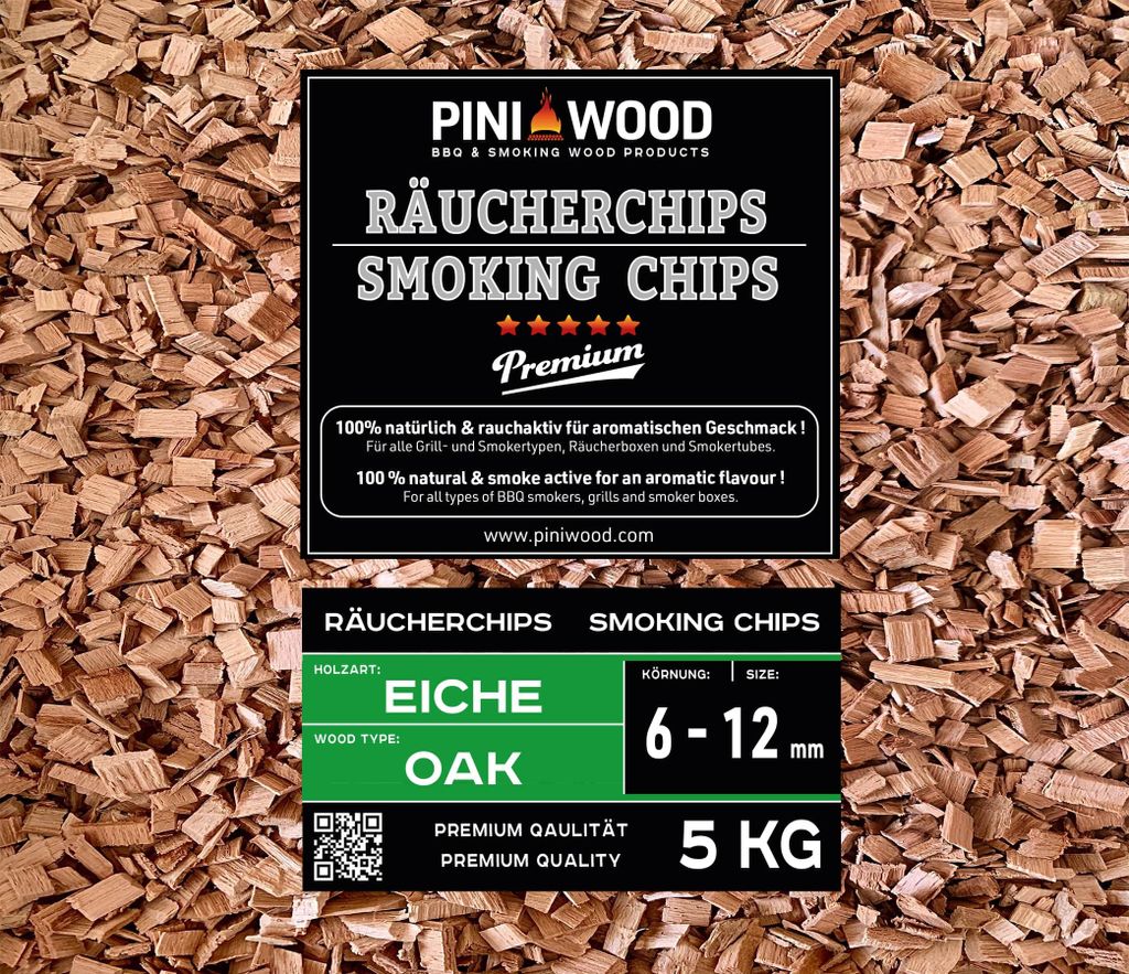 PINI 5 Kg de chips de fumage chêne 6-12 mm Smoking Chips Image du produit 