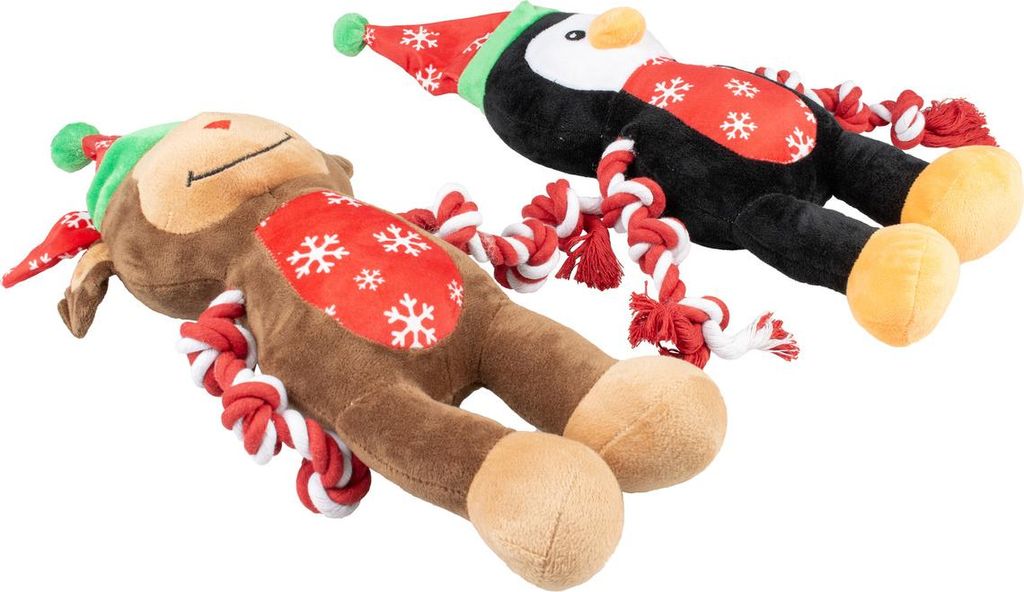 Duvo+ Hundespielzeug Xmas Kuscheltier Pinguin oder Rentier