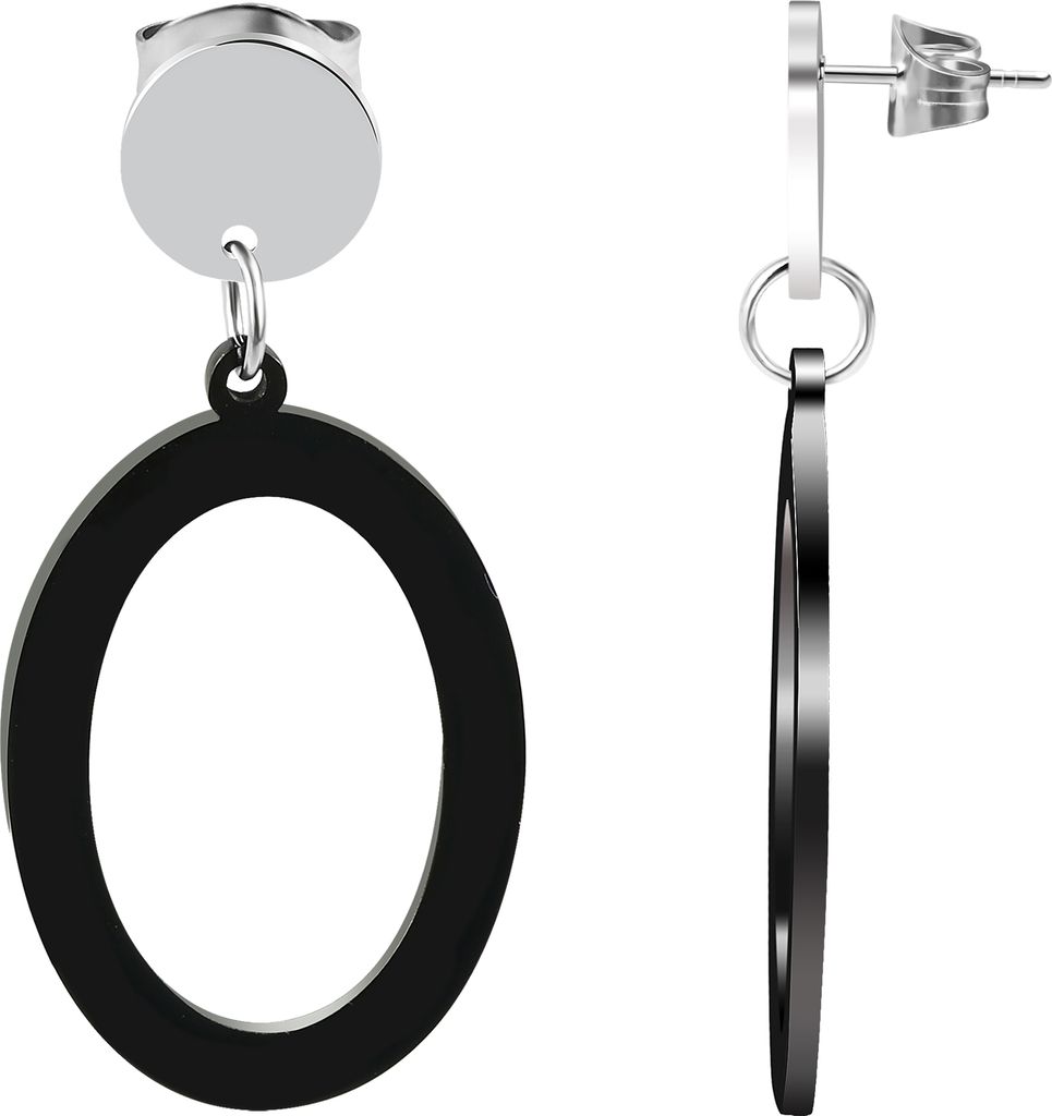 Akzent Ohrstecker mit ovalen Elementen, Edelstahl Produktbild 