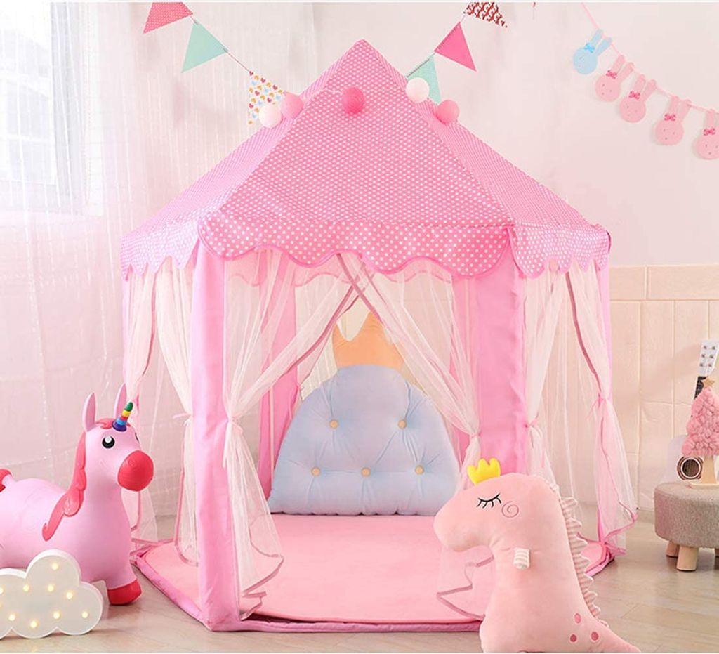 JungleDove Prinzessinnenzelt Für Kinder - Rosa Spielzelt 117x103x127cm Für Drinnen & Draußen