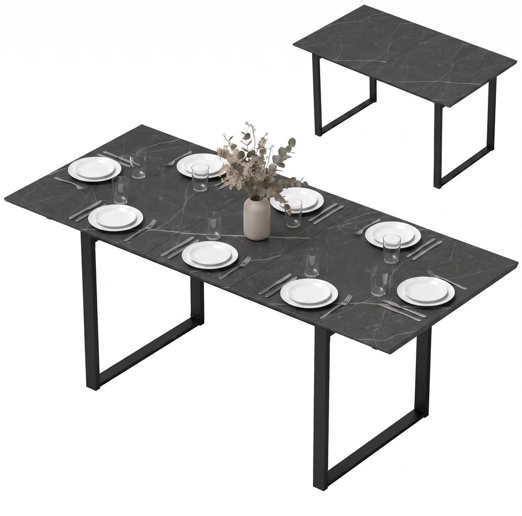 Mesa de comedor extensible HOMCOM, 140/180 x 80 cm, para Imagen del producto 