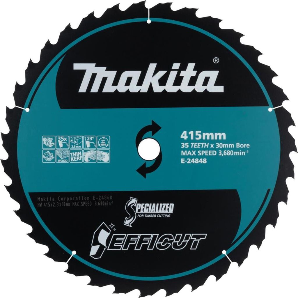 Makita Kreissägeblatt 415x30x35Z Efficut, Ø 415 mm, 35 Zähne, 2,3 mm Schnittbreite, 23° Zahnwinkel, Holz