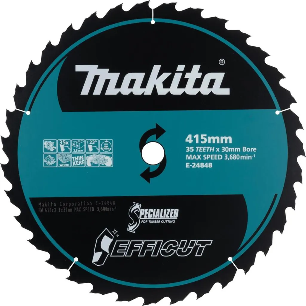 Lame de scie EFFICUT E-24848 D.415mm Alésage 30mm 35Z pour bois