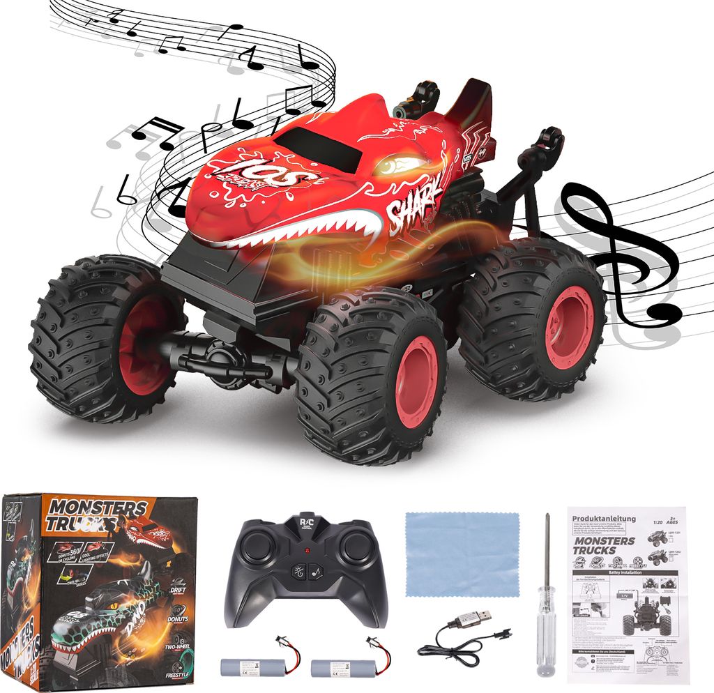 Ferngesteuertes Auto, 2,4GHz 20 km/h RC Monstertruck, 1:20 Produktbild 