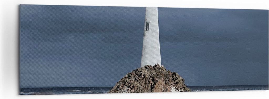 Bild auf Leinwand - Leinwandbild - Leuchtturm Meer - 160x50cm - Wand Bild - Wanddeko - Wandbilder - Leinwanddruck - Bilder - Kunstdruck - Wanddekor...