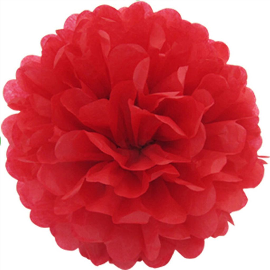 1 Papier Pompon 35cm, Farbauswahl:rot 250