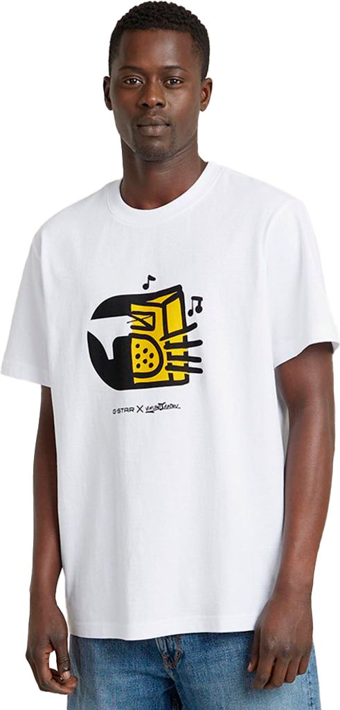 G-star Boombox Cartoon Loose Kurzarm-t-shirt Weiß M Mann Weiß M