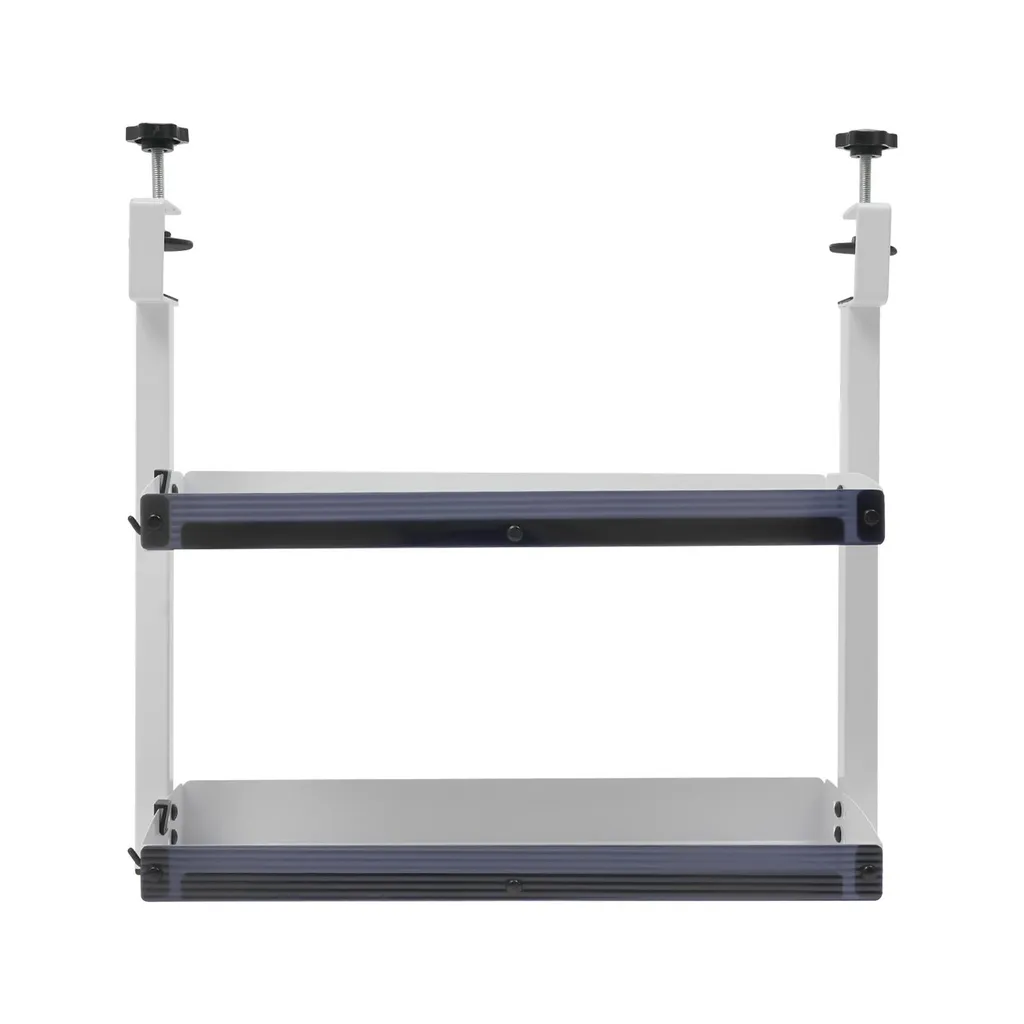 Petit meuble de rangement bureau à fixer avec étagère double réglable - 5