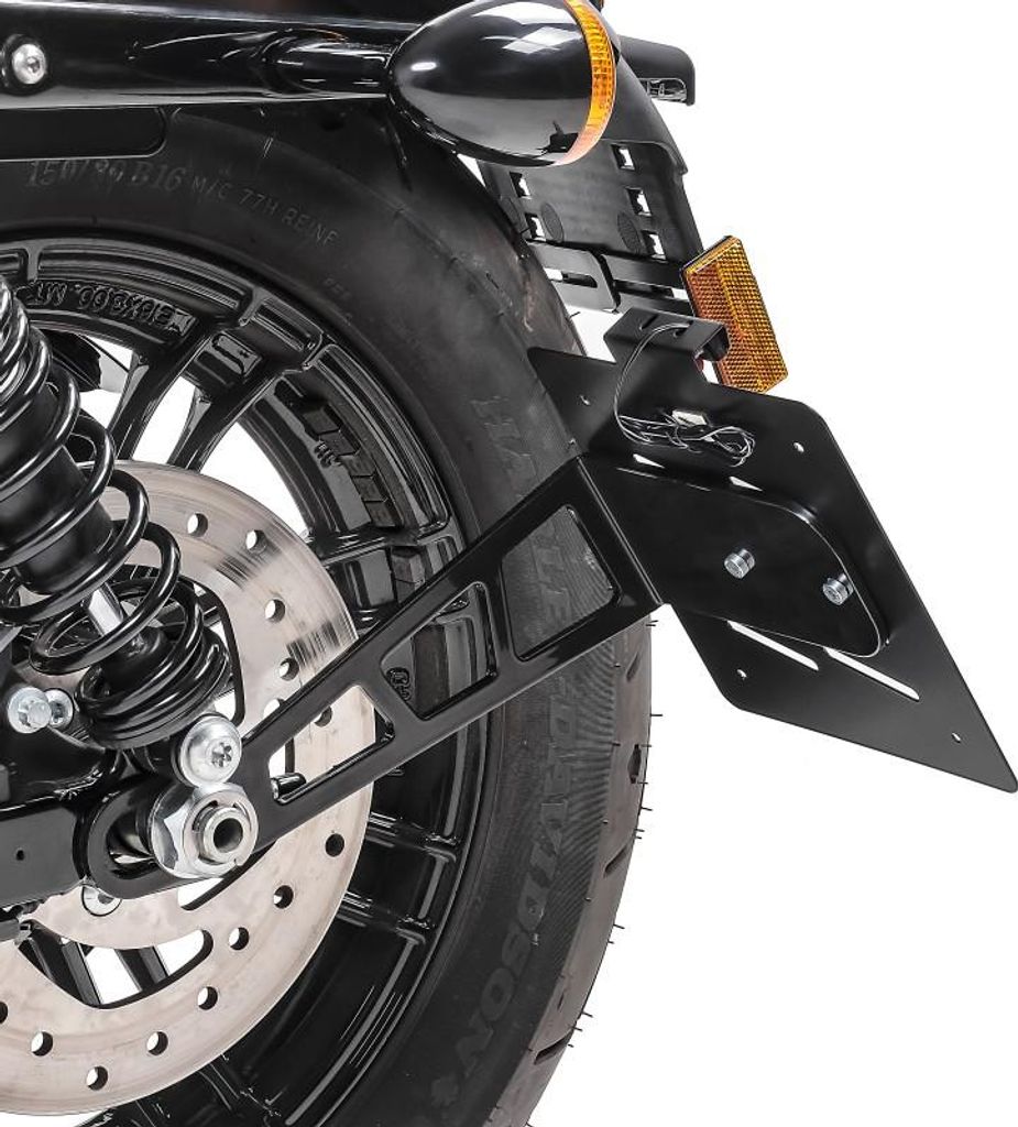 Kennzeichenhalter seitlich L für Harley Davidson Sportster 04-20 schwa