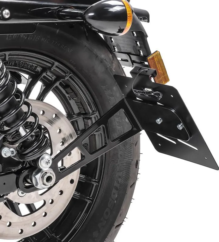 Support plaque moto déporté pour Harley Davidson Sportster 04-20 Noir
