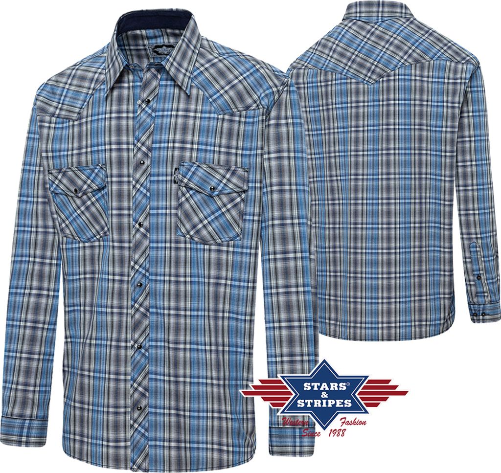 Kariertes Westernhemd Country Y-01 Stars & Stripes Hemd Produktbild 