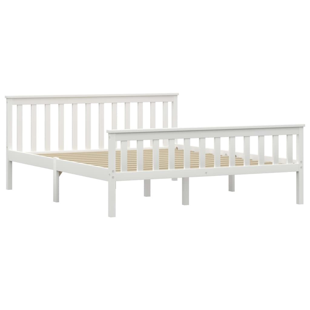 vidaXL Letto in legno massiccio di pino bianco 160x200 cm Immagine del prodotto 