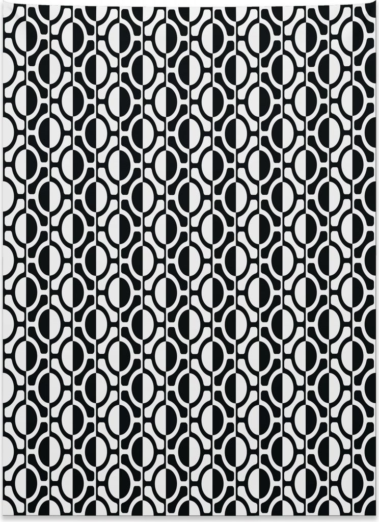 Abakuhaus Schwarz und weiß Wandteppich, Gittermuster aus Weiches Mikrofaser Stoff Kein Verblassen Klare Farben Waschbar, 110 x 150 cm, Weiß Schwarz