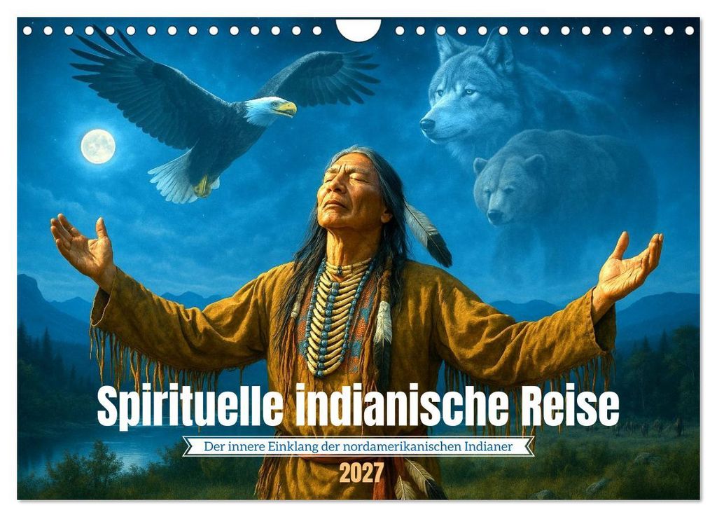 Spirituelle indianische Reise (Wandkalender 2027 DIN A4 quer), CALVENDO Monatskalender