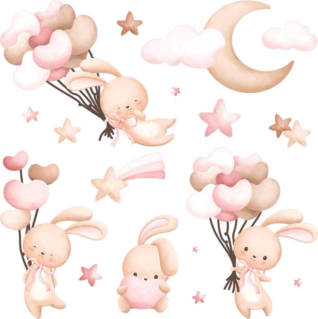 Wandaufkleber Kinderzimmer – Wandsticker für Baby & Kinder – Selbstklebende Wanddekoration – Abnehmbar ohne Rückstände – Deko für Mädc...