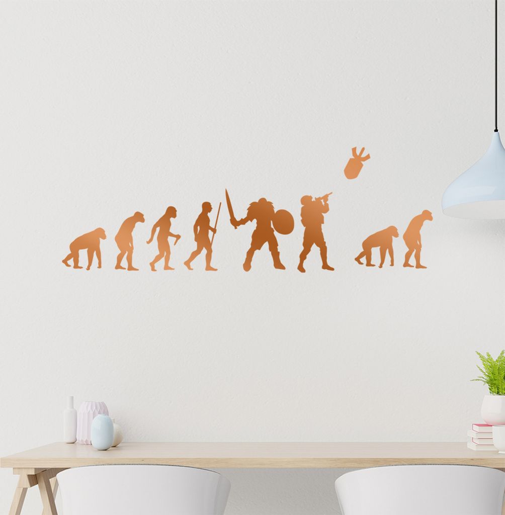 Krieg WWIII Evolution Wandtattoo Wandaufkleber Wall Sticker - Dekoration, Küche, Wohnzimmer, Schlafzimmer, Badezimmer
