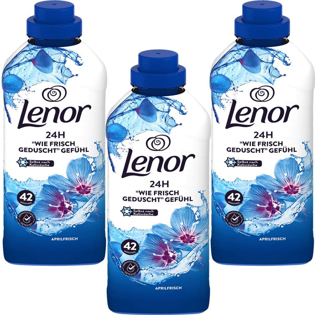 3x Lenor Weichspüler Aprilfrisch a 42 Wäscheladungen 882ml