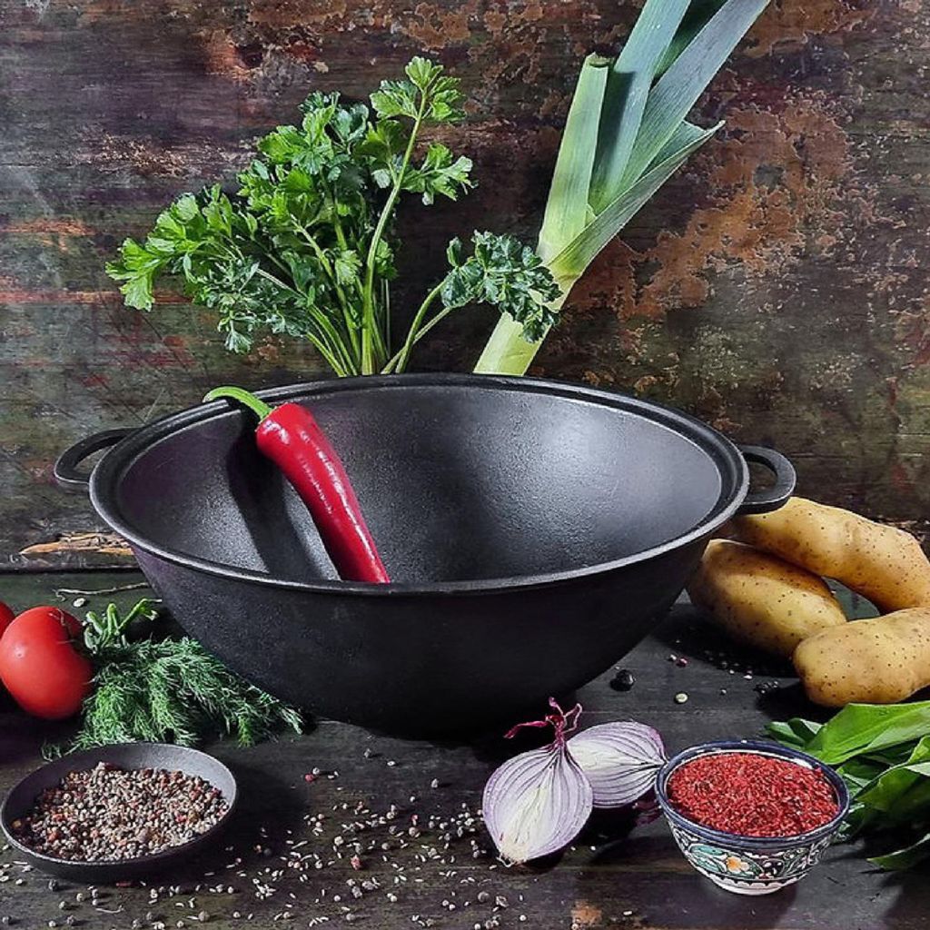 Kazan Gusseisen 12 Liter usbekischer Kasan ohne Deckel