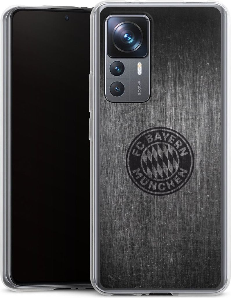 DeinDesign Handyhülle für Xiaomi 12T 5G Silikon Hülle Case Smartphone Schutzhülle FC Bayern München FCB Metallic Look