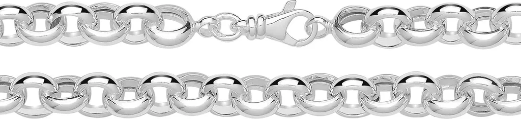 Chaîne en Argent 925 Largeur 9mm Maille Entrelacée de Haute Qualité