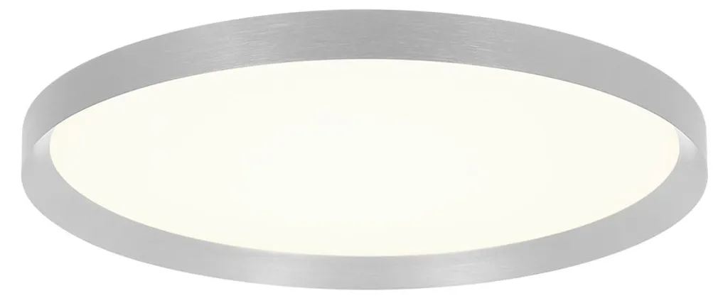 Grand Plafonnier Rond LED Flady en Acier brossé Ø 40cm pour le Salon