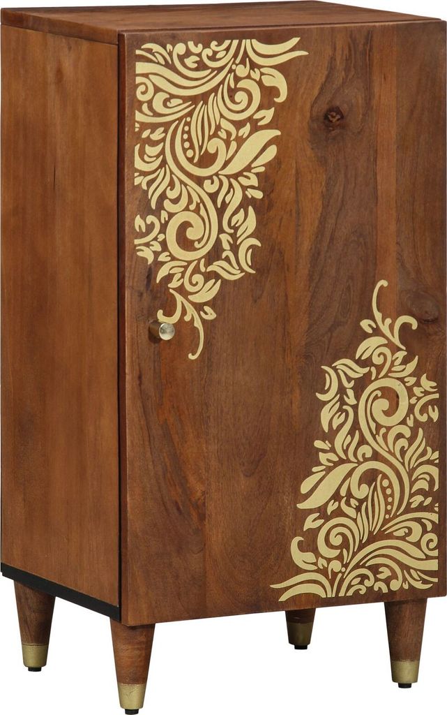 Sideboard 40x33x75 cm Massivholz Mango, CD- & DVD-Regale DesignMöbel Neu