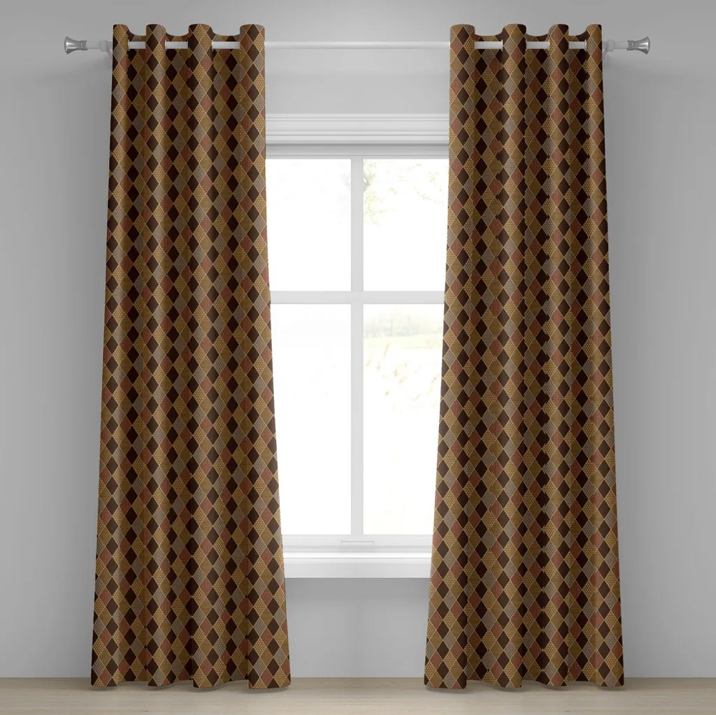 Tende ABAKUHAUS Occhielli 280x175 cm | Marrone Cannella Patchwork