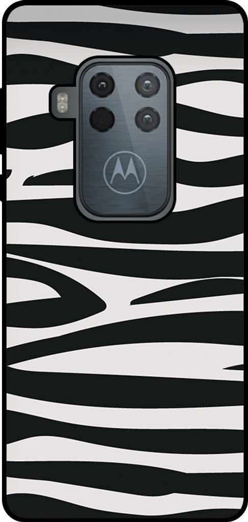 Smartphonica Phone Case Fit für Motorola One Zoom mit Zebra-Druck - TPU zurück Abdeckung Fall Zebra-Design - Schwarz Weiß