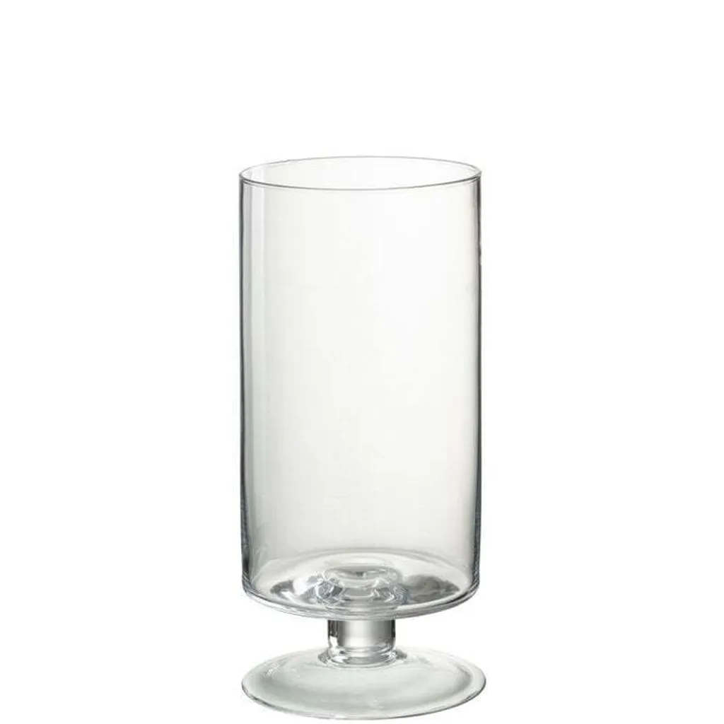 J-Line Photophore sur Pied Rond en Verre Transparent Large - Déco Chic