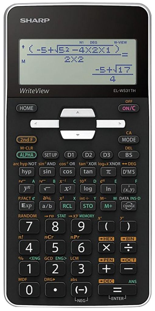 Sharp EL-W531TH, Tasche, Display-Rechner, Akku, Schwarz, Produktbild 