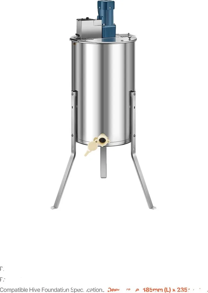 Extracteur de miel électrique 3 cadres 140W avec pieds réglables en inox