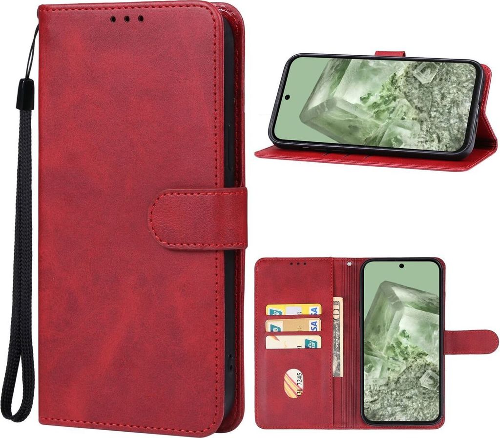 Mobigear Wallet Google Pixel 8a Hülle Klapphülle Geldbörse - Rot