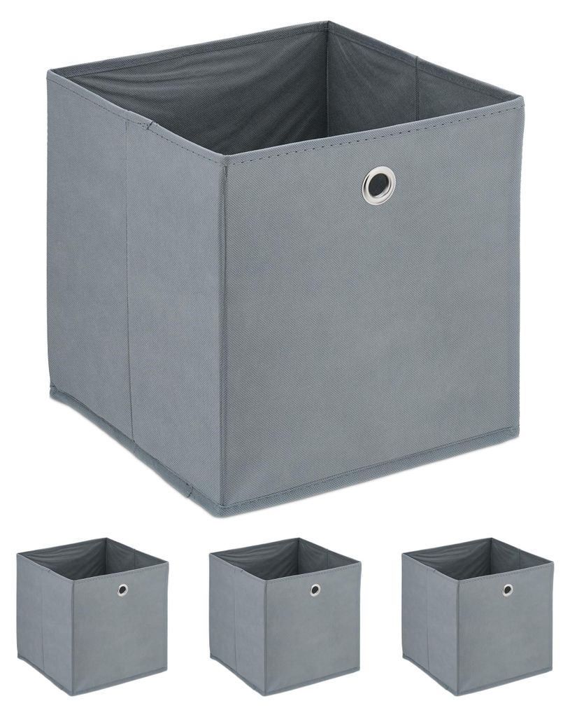 Aufbewahrungsbox, 4er-Set, faltbar, H x B x T: 30 x 30 x 30 cm, Stoffbox mit