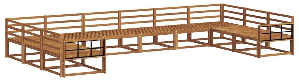 vidaXL Outdoor-Sofagarnitur 10 pcs Natur Massivholz Akazie
