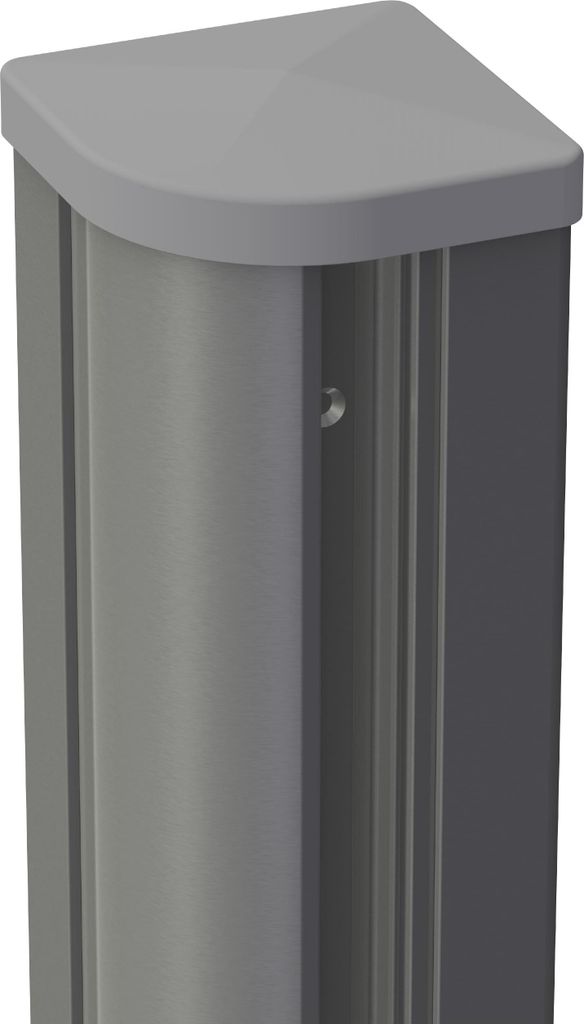 Eckpfosten GroJa Flex, Lumino variabel im Winkel zum Aufdübeln inkl. Pfostenkappe 9 x 9 x 190 cm silbergrau