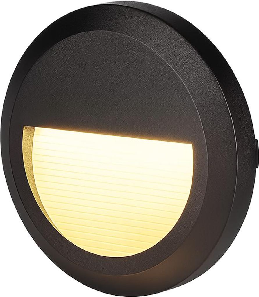 LED Stufenleuchte, IP65, schwarz, rund, D 15 cm