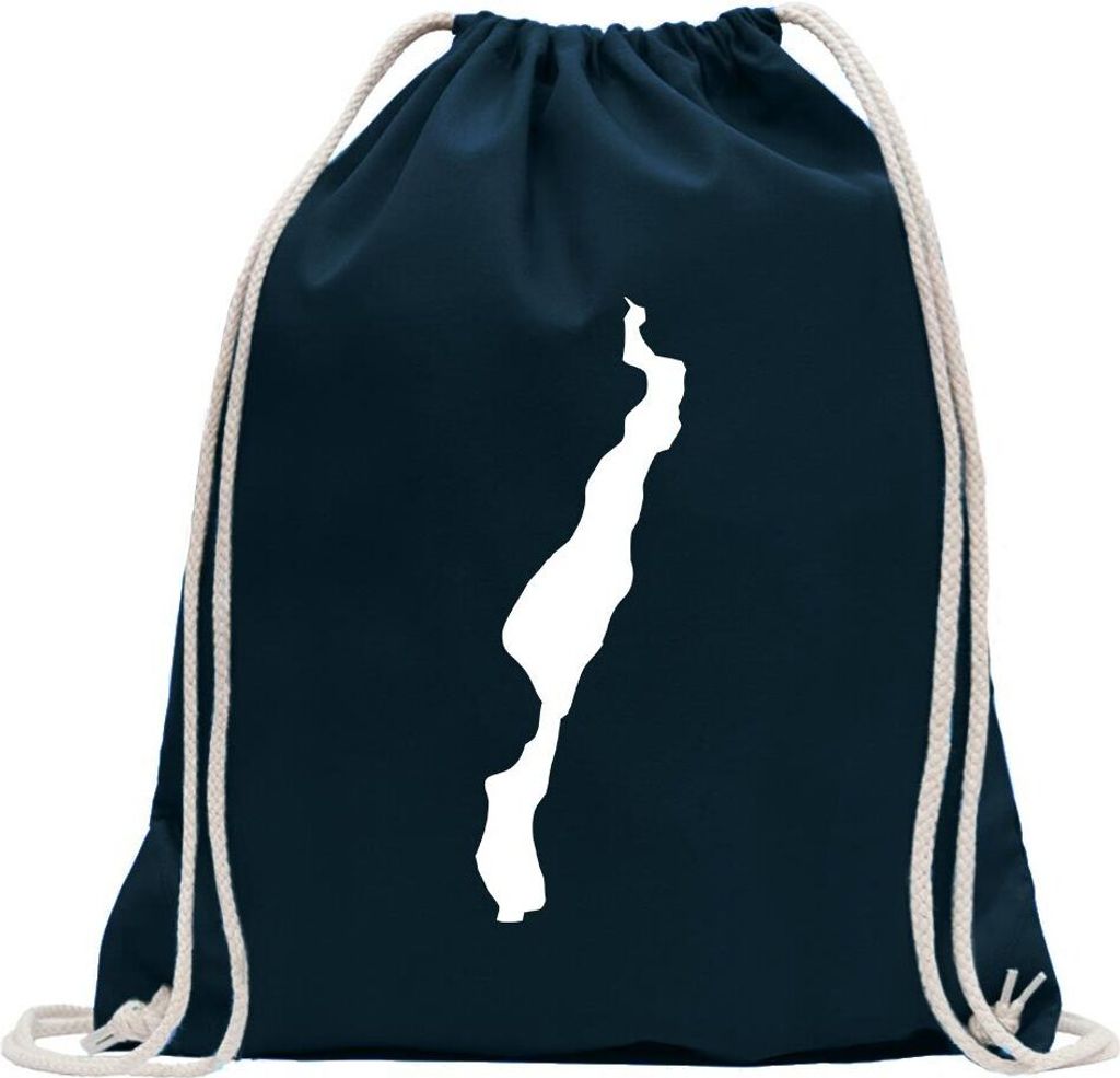 Kiwistar - Turnbeutel - dunkelblau - Königssee - Deutschland - See - Fun Rucksack Sport Beutel Gymsack Baumwolle mit Ziehgurt