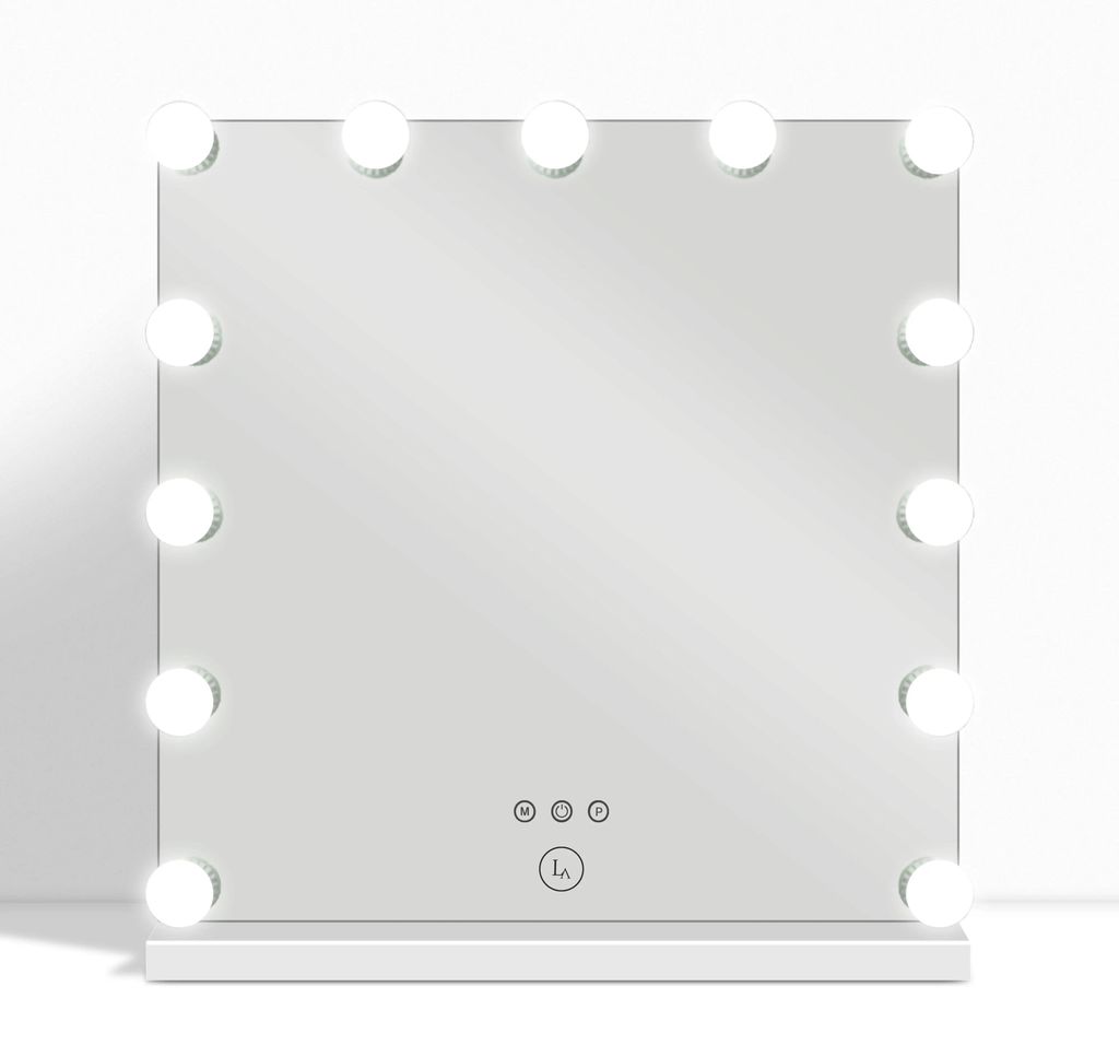 Lux Vanity LV-2676: 13 Dimmable LED Bulbs Square Hollywood Vanity Mirror - 80 x 80cm