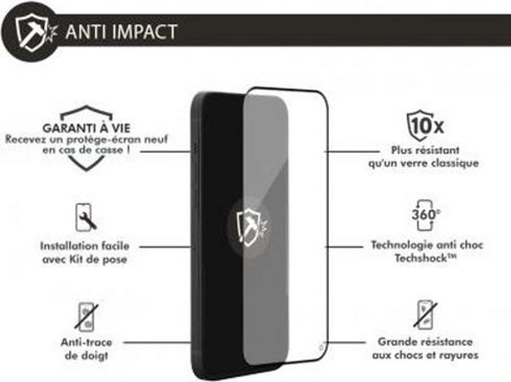 Force Glass, Glas-Folie 3D Anti-impact Apple iPhone 14 Pro Max, Transparent