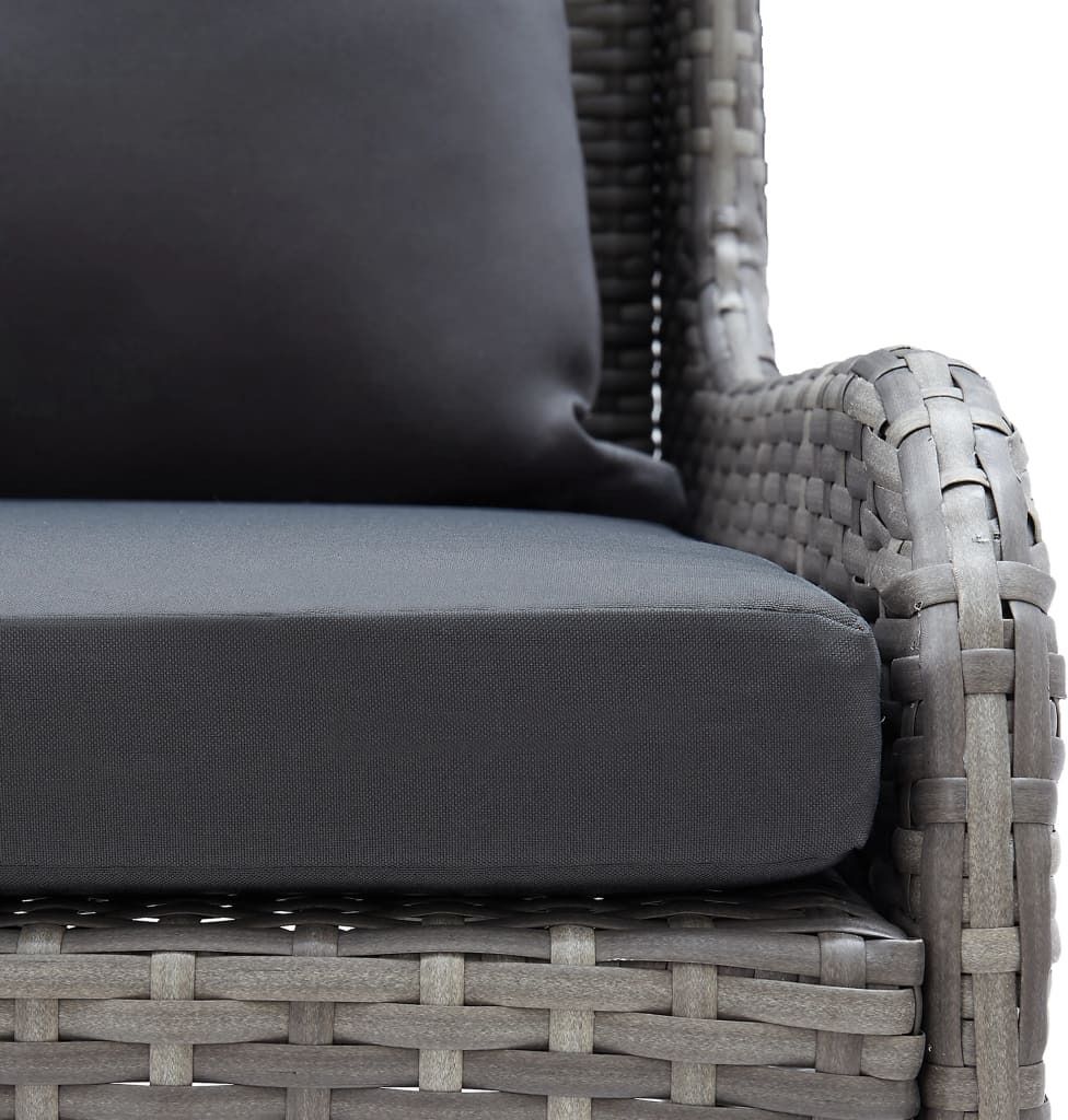 vidaXL Garten-Ecksofas 2 Stk. Poly Rattan Grau Produktbild 3