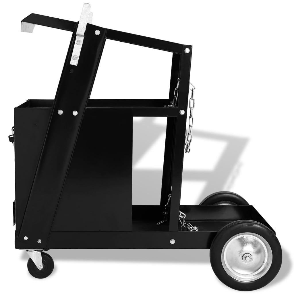 vidaXL Chariot de soudage avec 4 tiroirs noir Image du produit 