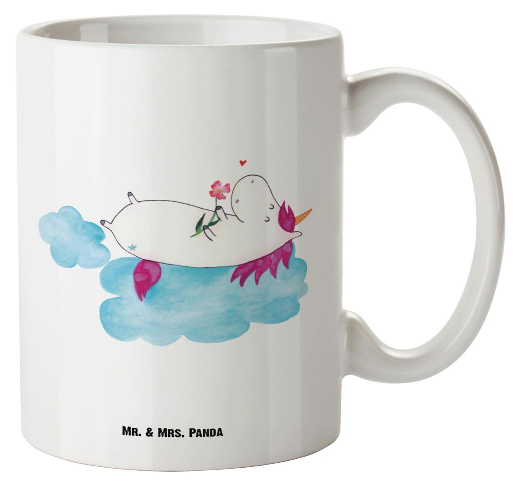 Mr. & Mrs. Panda Pott Einhorn Verliebt - Weiß - Geschenk, jumbotasse, Liebe, Wolke, Einhörner, Deko, Haferl, Unicorn, Große Tasse, Keramiktasse,...