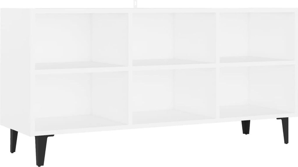 TV-Schrank mit Metallbeinen Weiß 103,5x30x50 cm