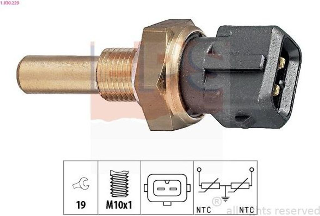 EPS 1.830.229 Kühlmitteltemperatursensor für AUDI 80 Limousine (8C2, B4) Cabriolet (8G7, B4) 80 Avant (8C5, B4) 100 Limousine (4A2, C4) A6 Avant 90