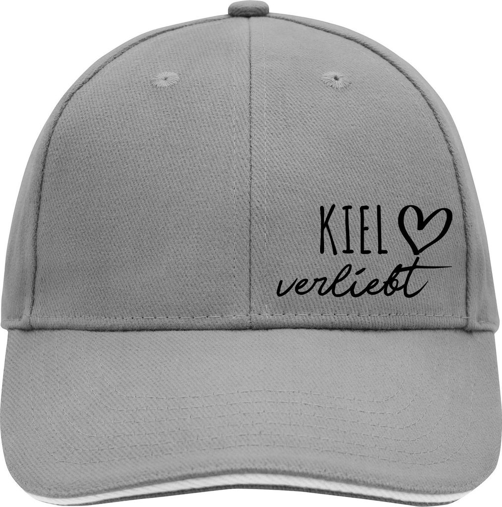 Huuraa Cappy Mütze Kiel verliebt Dark Grey/White Baumwolle 6-Panel Kappe Geschenkidee