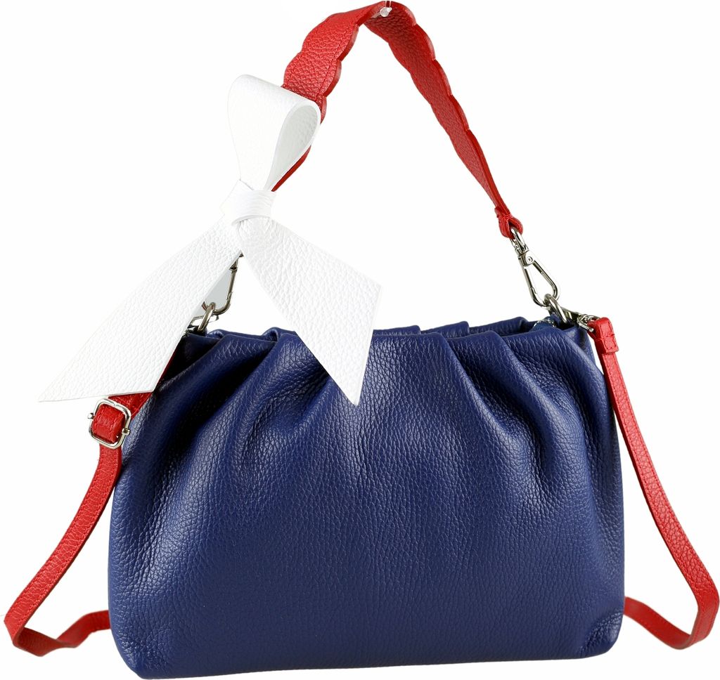 Umhängetasche Tricolore aus Leder, mit Schleife von collezione alessandro