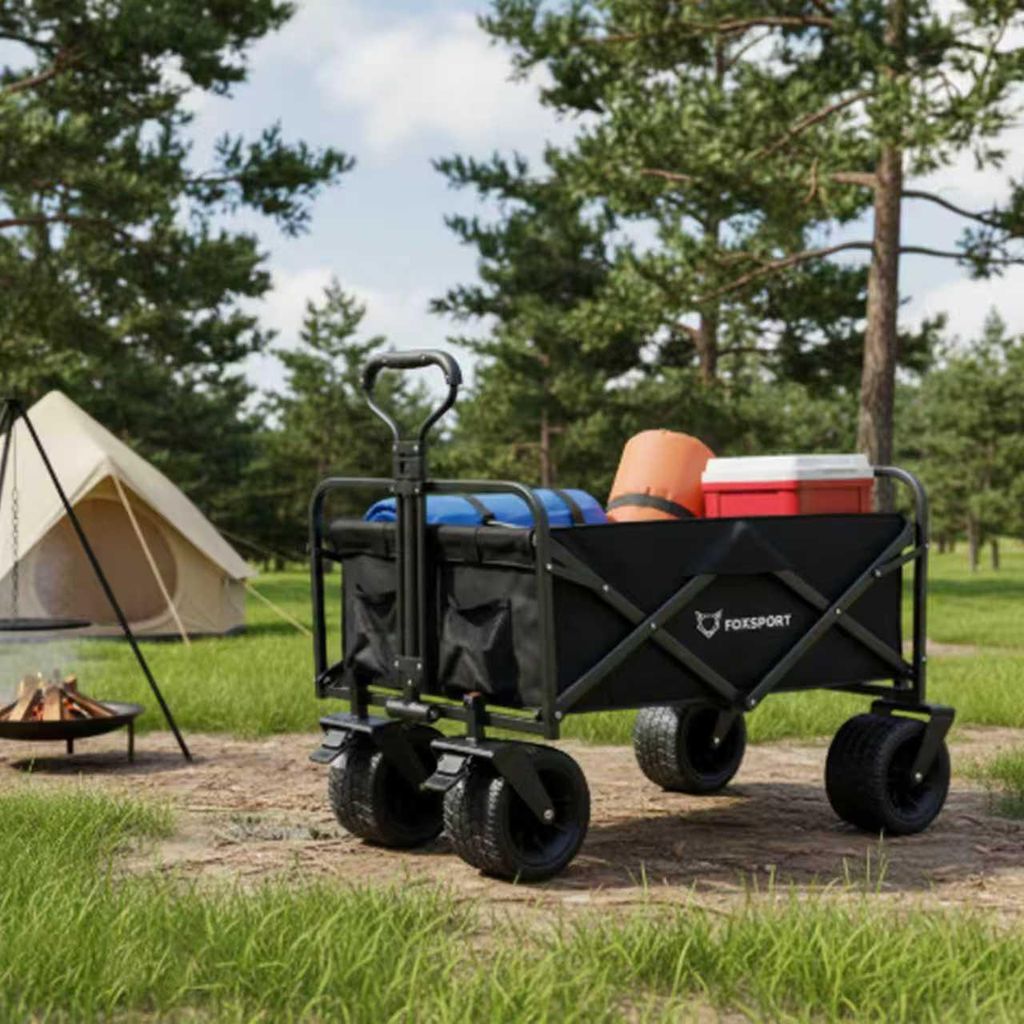 Bollerwagen Faltbar, Für Camping Einkaufen, Belastbar Bis Produktbild 